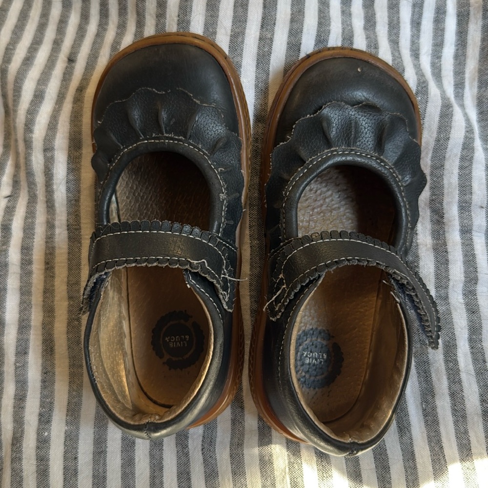 Livie & luca ruche navy leather mary janes 10
